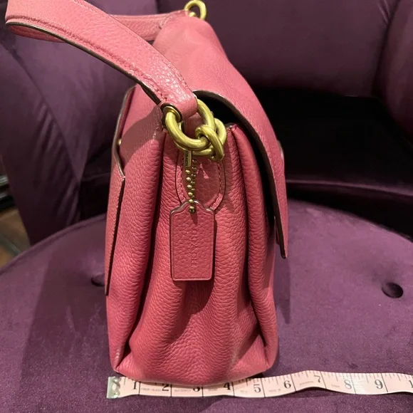 COACH Pebbled Leather Tabby Medium Size - Picture 4 of 13